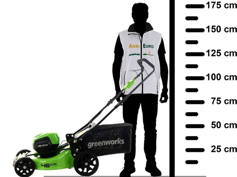 Greenworks GD40LM46HPK4 - Tondeuse à gazon électrique à batterie 40V/4Ah - Coupe 46 cm