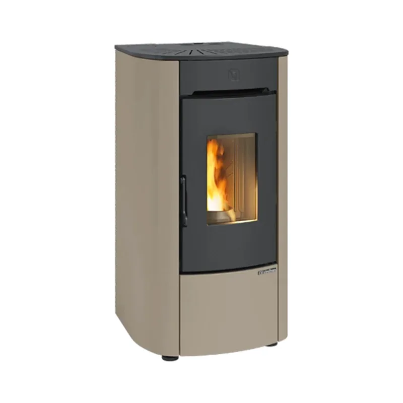 Extraflame Angelica Junior Poêle à pellets taupe mat – façade fonte, Wi-Fi