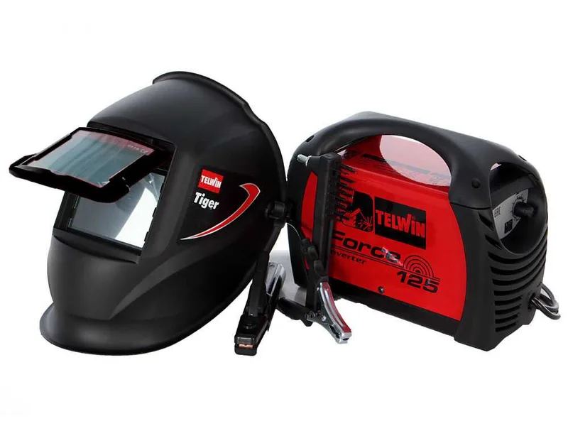 Telwin FORCE 125 - Poste à souder Inverter (MMA) + Masque, courant continu (DC)