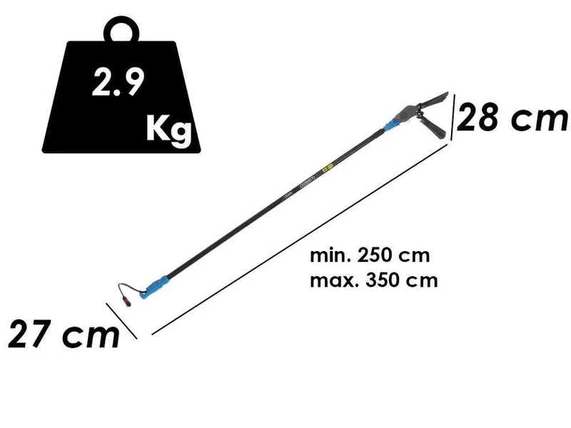 Peigne vibreur électrique à batterie Lisam Oliwatt 2 - Avec dents en Nylon - 250-350 cm - Perche télescopique