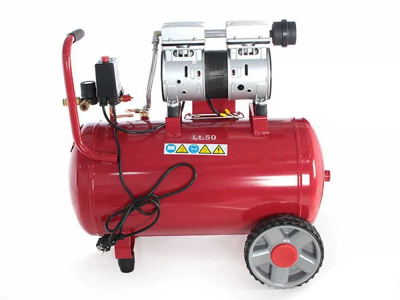 GeoTech S-AC 50.8.10 - Compresseur d'air électrique silencieux 50 L oilless - Moteur 1 CV