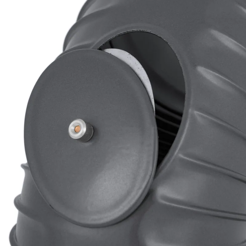 Coude de conduit de fumée / Coude de tuyau de poêle émaillé 150 mm - Coude à 90° nervuré gris avec ouverture de nettoyage