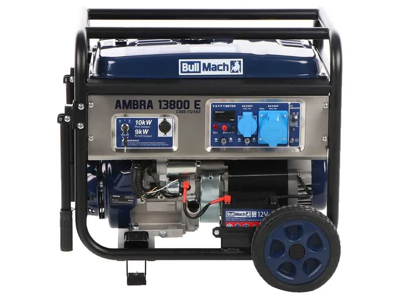BullMach AMBRA 13800 E - Groupe électrogène sur chariot à essence avec AVR 10 kW - Continu 9 kW Monophasé
