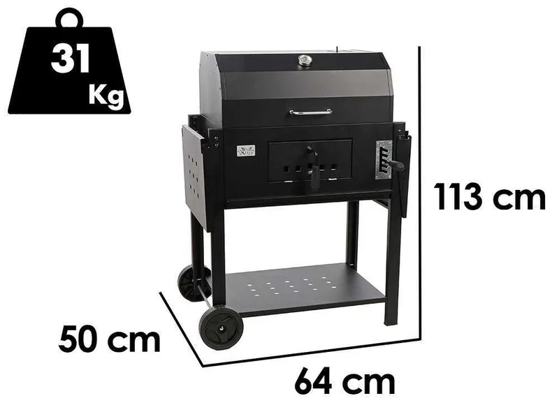 Mille Teseo - Barbecue à charbon en fer artisanal - 60x43 cm