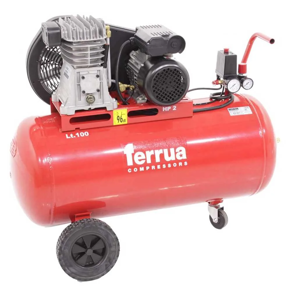 Ferrua FB28/100 CM2 - Compresseur d'air électrique monophasé à courroie - Moteur 2 CV - 100 L
