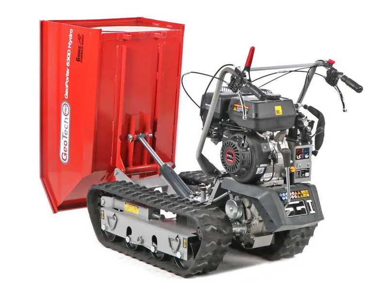 GeoTech Pro GeoPorter 630D Hydro - Brouette à moteur sur chenille - benne dumper hydraulique 600Kg