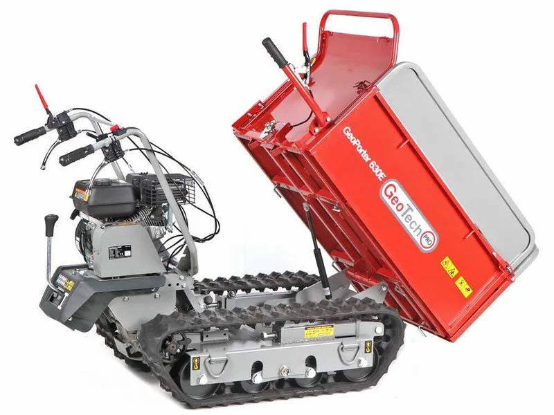 GeoTech Pro GeoPorter 630E - Brouette à moteur sur chenilles - Benne extensible 600Kg