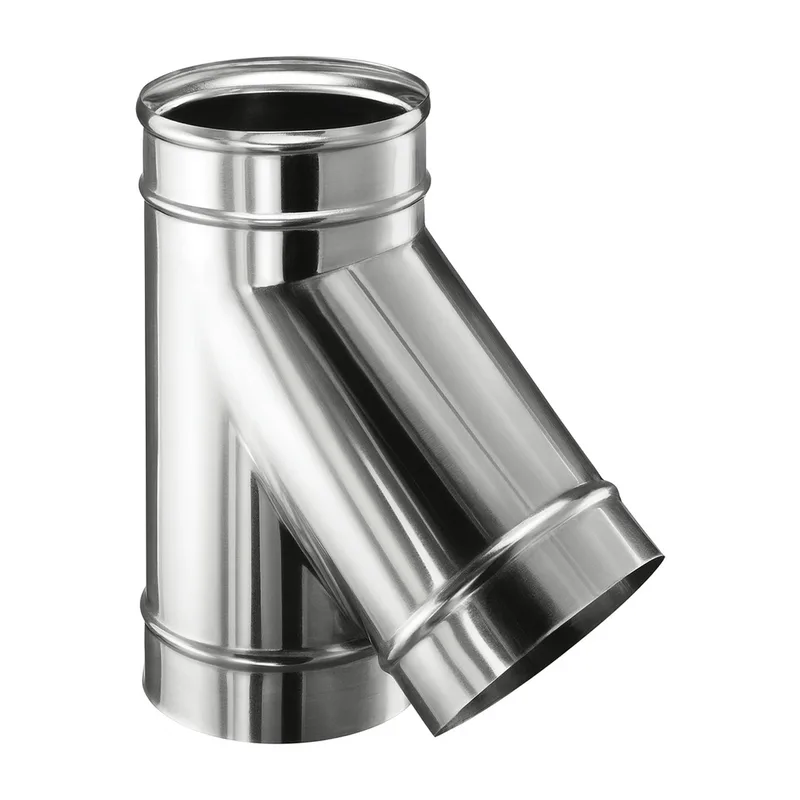Schiedel ICS raccordement tuyaux 45° Ø200 double paroi brillant
