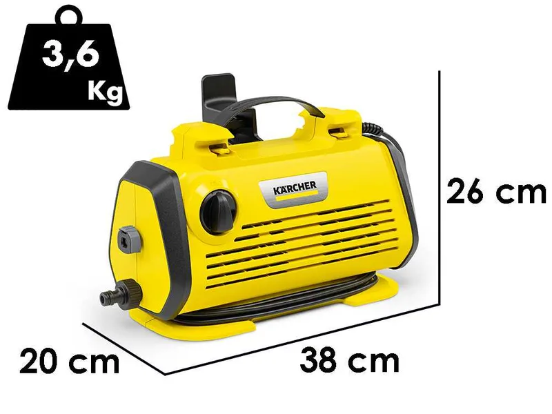 Karcher K3 Horizontal Plus Home - Nettoyeur haute pression portable à eau froide - 120 bar - 380 l/h