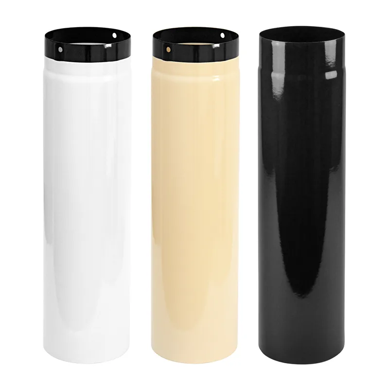 Tube de fumée / Tuyau de poêle émaillé 120mm - 500mm Noir