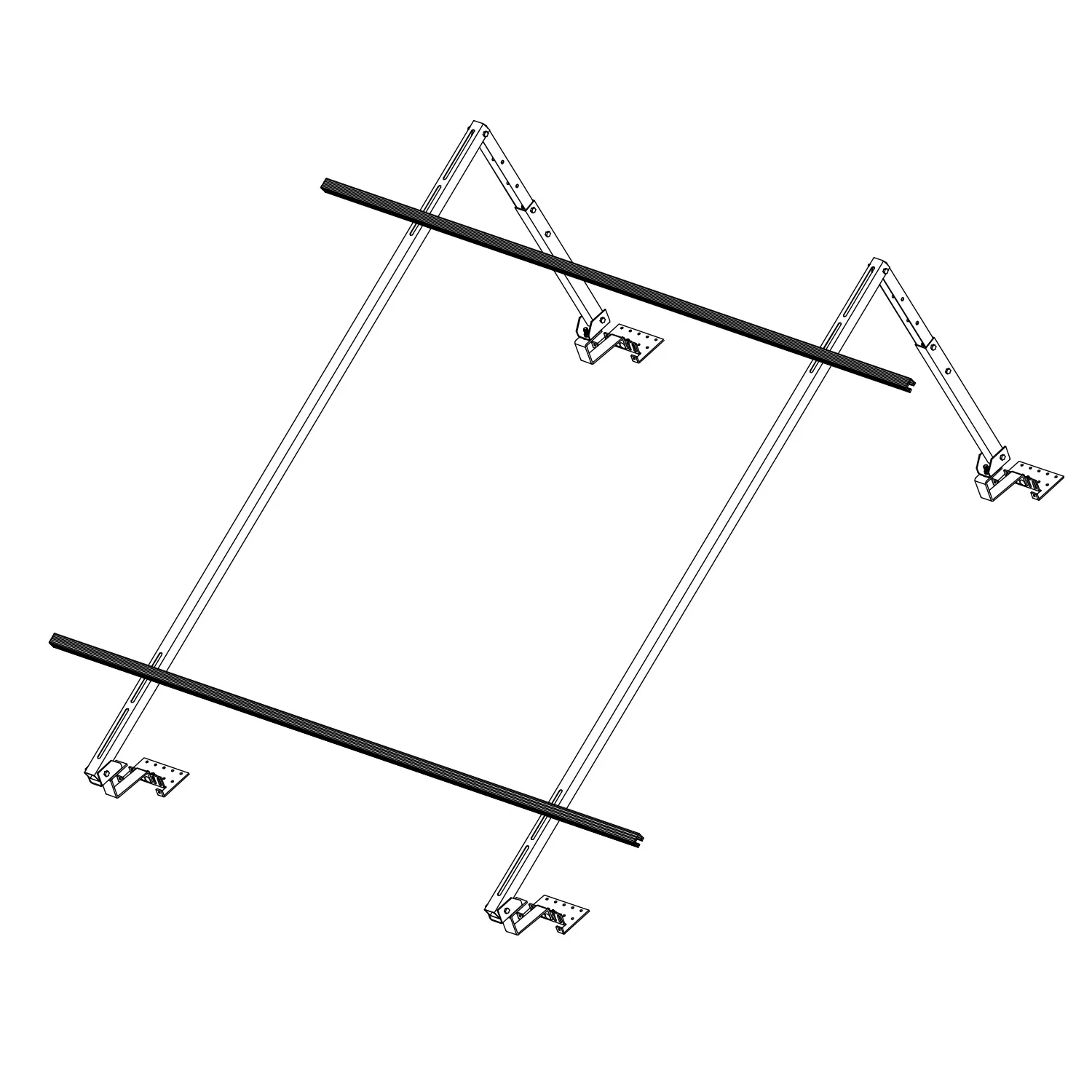 Sunex Standard Kit de montage pour toit incliné 10-25 degrés pour 2 capteurs solaires plats Basicx 2.0