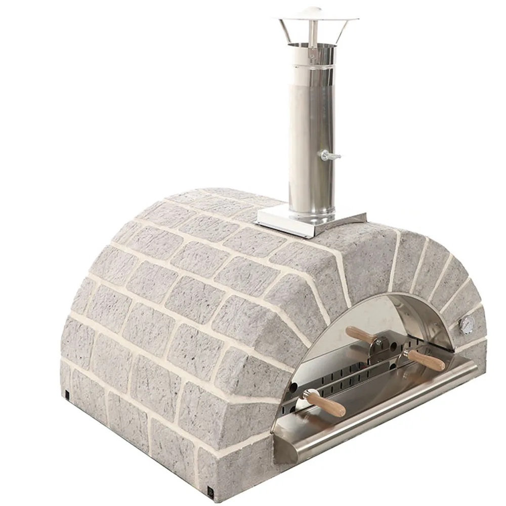 AgriEuro family stone - Four à bois pour pizzas d'extérieur Gris de 80X60 - 4 pizzas