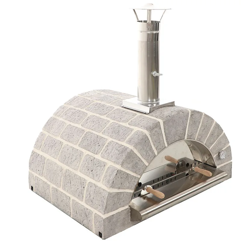 AgriEuro family stone - Four à bois pour pizzas d'extérieur Gris de 80X60 - 4 pizzas