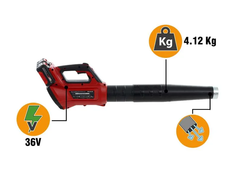 Einhell GP-LB 36/230 Li E BL - Souffleur de feuilles à batterie - 36 V - 2 x 18 V / 5,2 Ah