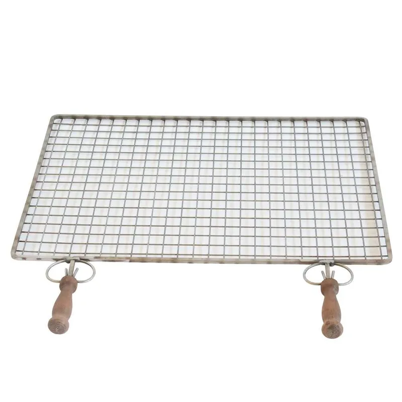 Cruccolini - Grille en acier inoxydable - Poignées en bois anti-brûlures