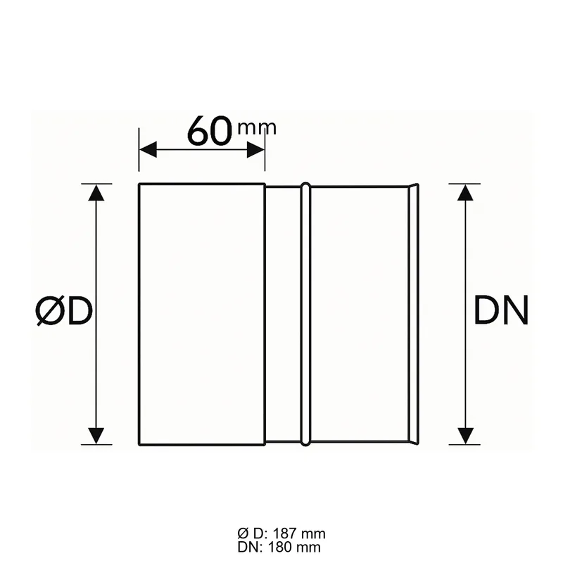 Schiedel PRIMA PLUS raccord chaudière Ø180 mm simple paroi mat