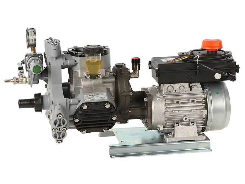 Kit motopompe électrique de pulvérisation avec chariot - Comet MTP P40/20 TRF90 HP3 BA SCAT EL - Pour produits chimiques et acides