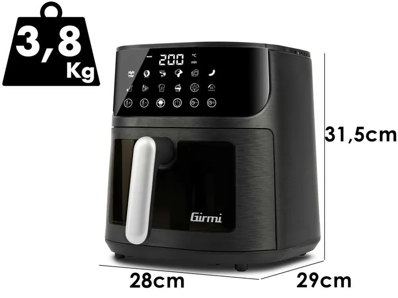 Girmi FG78 EcoFrit Black - Friteuse sans huile 6L