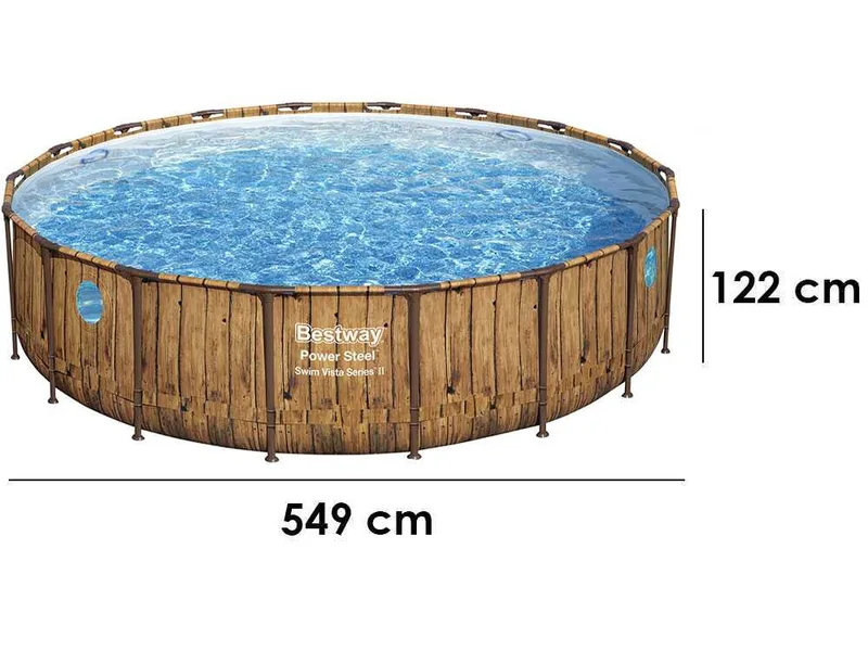 Bestway Power Steel Swim Vista 56977 - Ø549x122 cm - Piscine ronde