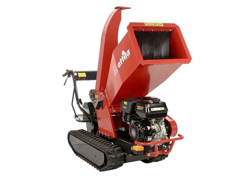 Attila ATS 1300 L TRACK - Broyeur de végétaux tracté sur chenilles avec châssis de brouette motorisée - Moteur Loncin 420 cm³