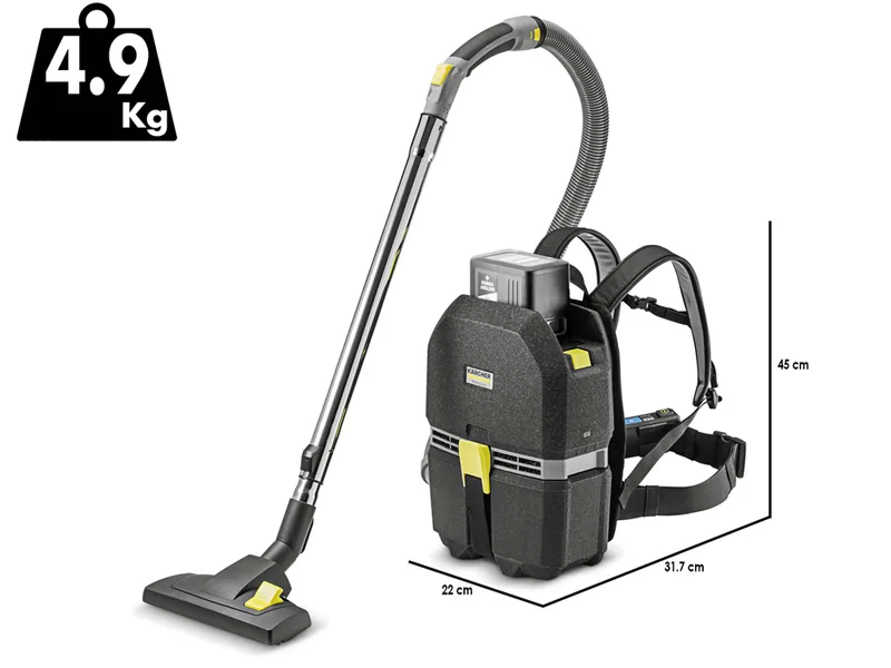 Karcher PRO BVL 3/1 Bp - Aspirateur dorsal professionnel à batterie - 36V 5Ah