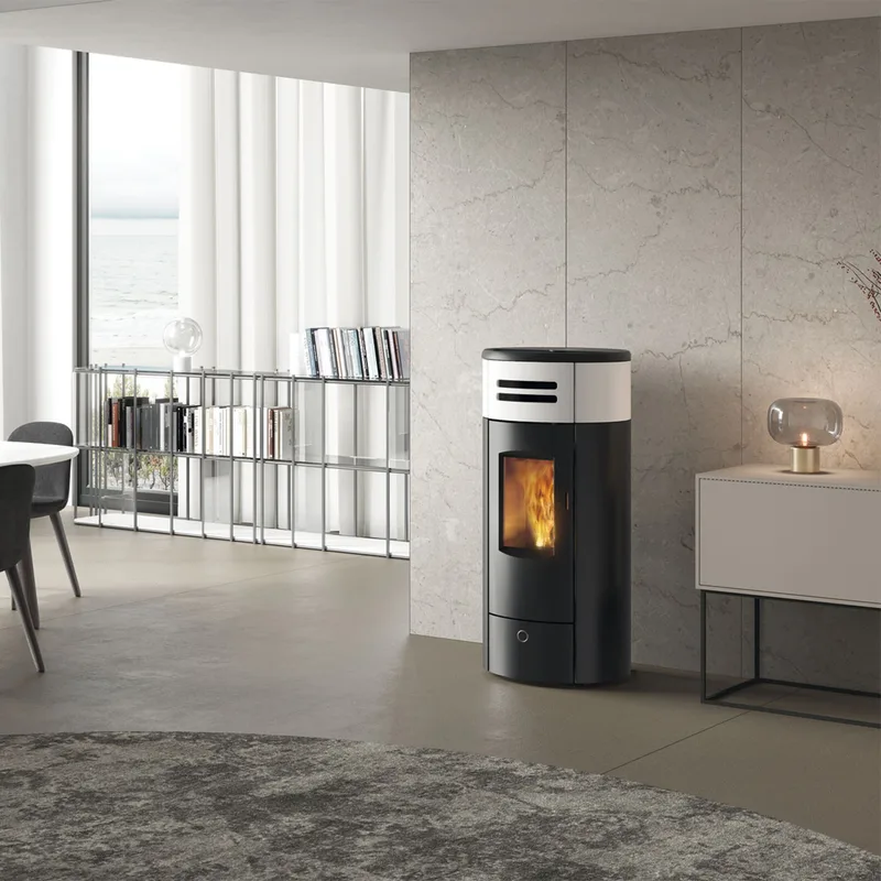 EK63 Yung 130++ Evo Poêle à granulés céramique blanche