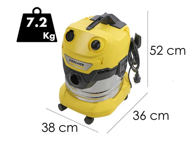 Karcher WD 4 S V-20/5/22 - Aspirateur multifonction - 20 L - Bidon en acier INOX