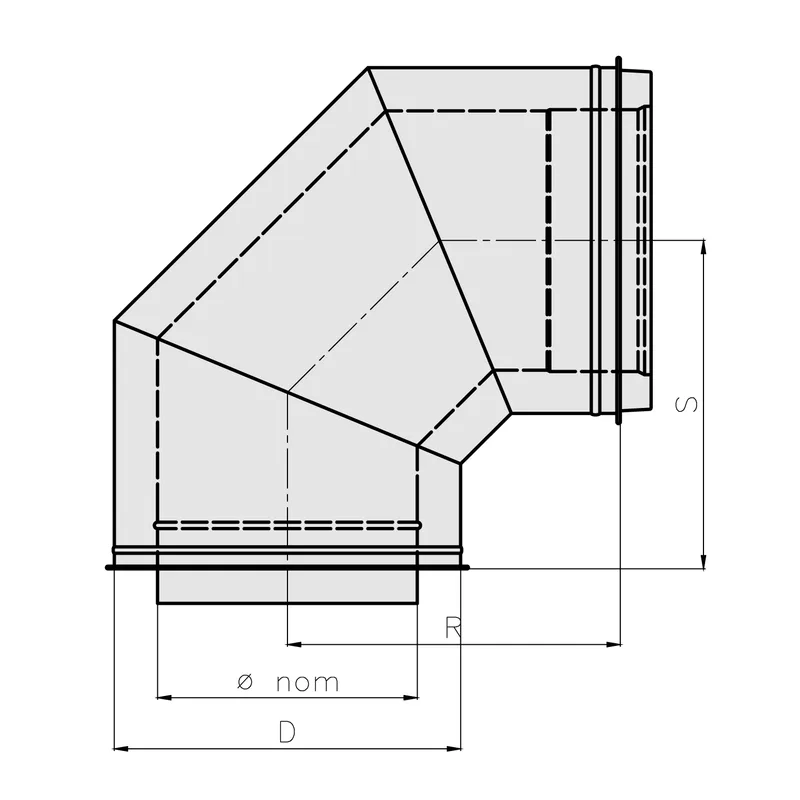 Opsinox conduit de cheminée en acier inoxydable 150mm coude 90° BO9