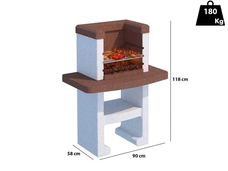 Linea VZ Toscana - Barbecue à bois et charbon en maçonnerie