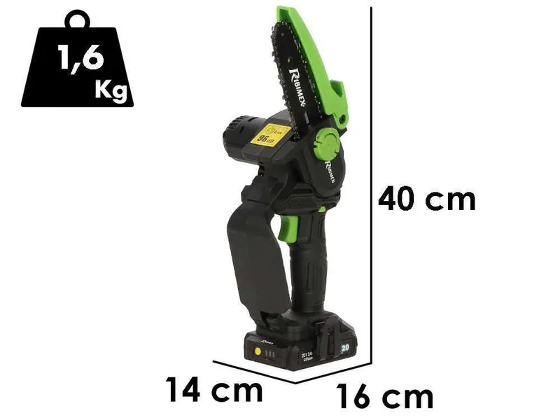 Ribimex PRBAT20/TRB - Élagueuse sur batterie - 20V/2Ah