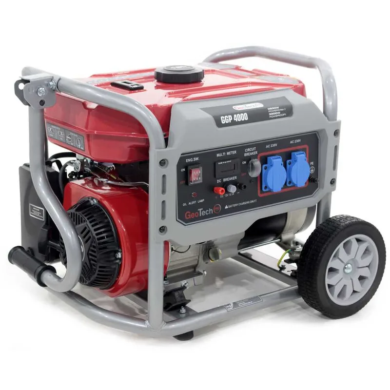 GeoTech Pro GGP 4000 - Groupe électrogène sur chariot avec AVR 3.6 kW - Continue 3.2 kw Monophasé