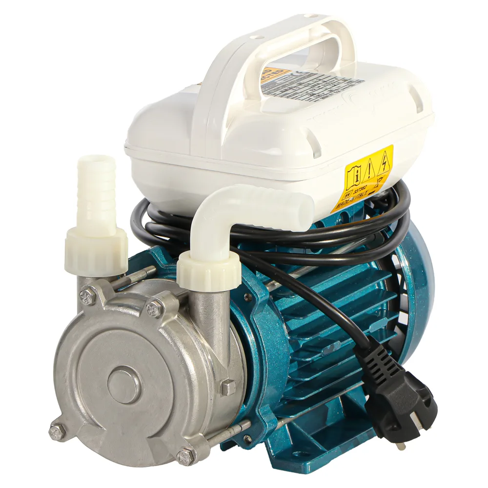 Tellarini ALM 20 L-SR - Pompe électrique de transfert en acier inoxydable - Raccord en nylon courbés + droits - Choisissez vos raccords