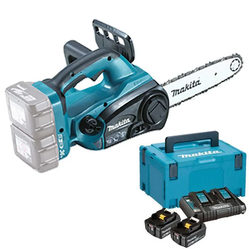 Makita DUC252 - Tronçonneuse à batterie - 2 x 18 V 5 Ah - Guide 25 cm