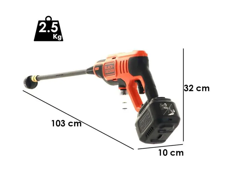 Pistolet à batterie Black & Decker BCPC18D1 + une batterie 18V 2Ah - buses 5 en 1