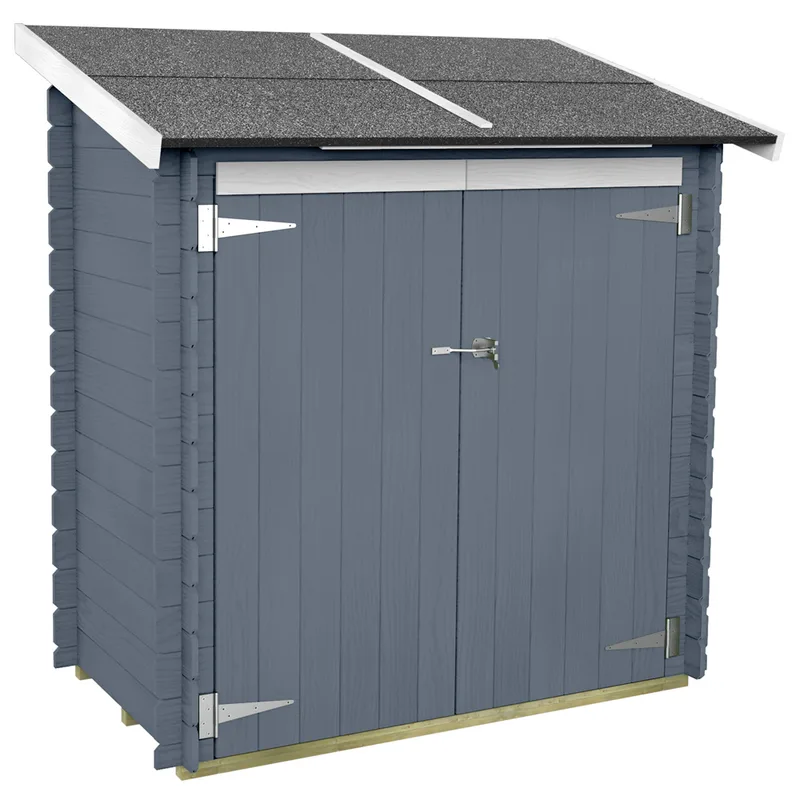 Alce Ambrogio 155x85 gris - Abri de jardin en bois - Toit à une pente - 155x85x165 cm