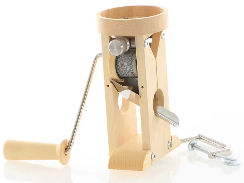 Schnitzer Campo 150g - Floconneuse manuelle de table en hêtre avec rouleaux en pierre