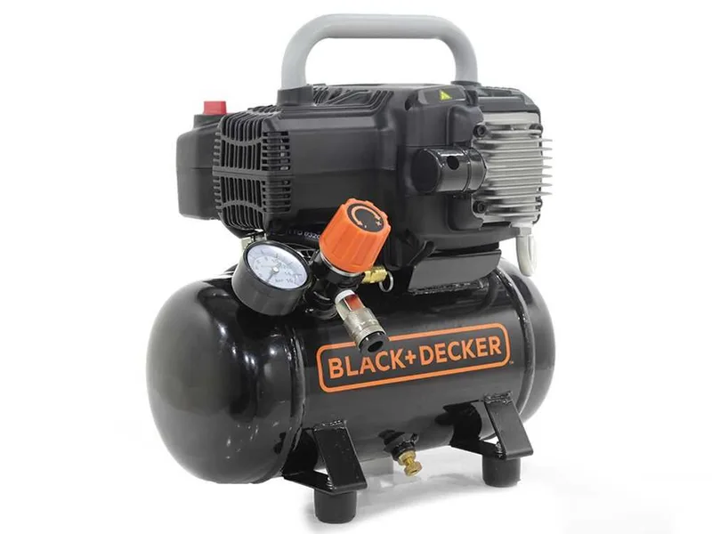 Black & Decker BD195 6 NK - Compresseur d'air électrique portatif monophasé, oil-less - Moteur 1.5 CV - 6 L