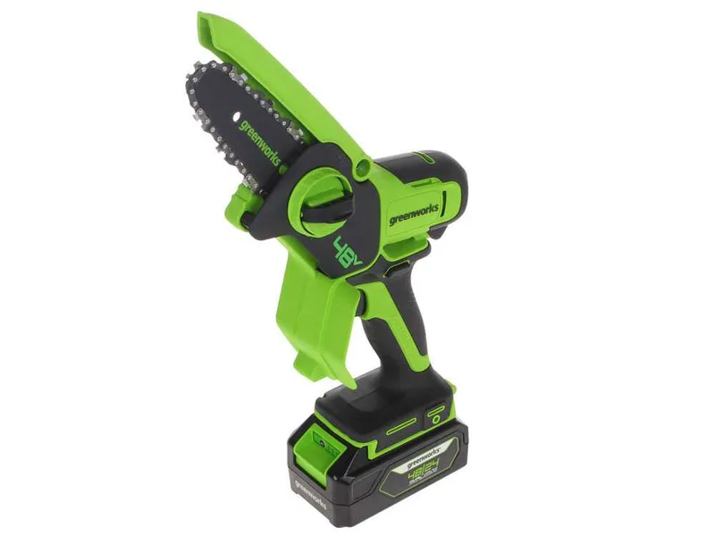 Greenworks GD48MCS10XK2 - Élagueuse manuelle à batterie sans balais - 48V 2Ah