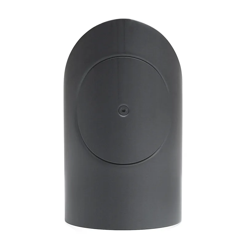 Raik Basic coude de tuyau de fumée 150mm gris fonte 90° – 2 pièces avec porte poncée pour tuyau de fumée / conduit de fumée