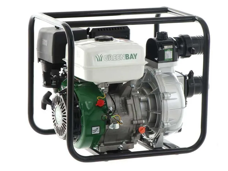 Motopompe thermique Greenbay GB-HPWP 80 - Hauteur d'élévation importante - avec raccords de 80 mm