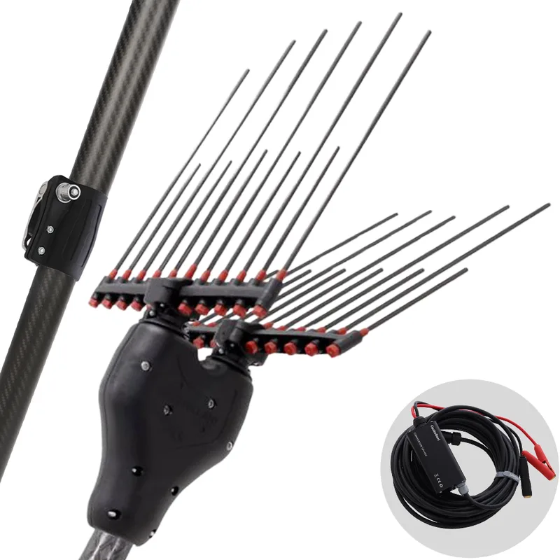 Castellari Tornado Carbon L V3 - Peigne vibreur électrique à batterie de type automobile avec câble inclus - Perche télescopique en carbone 230/330cm
