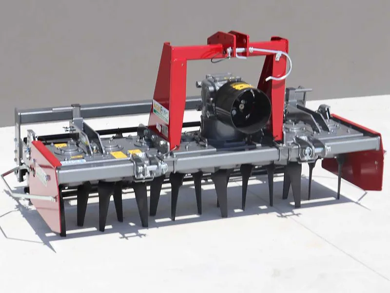 Herse rotative RH170 - largeur de travail 170 cm - 16 lames série médium - Rouleau à cage
