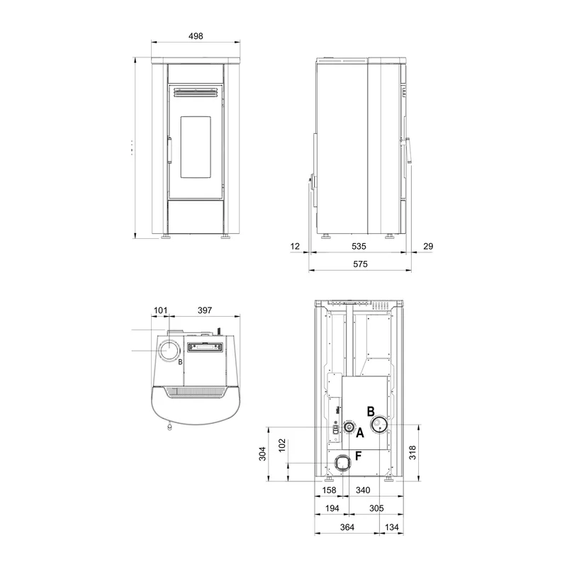 Extraflame KLAUDIA PLUS 5.0 EVO - noir poêle à granulés