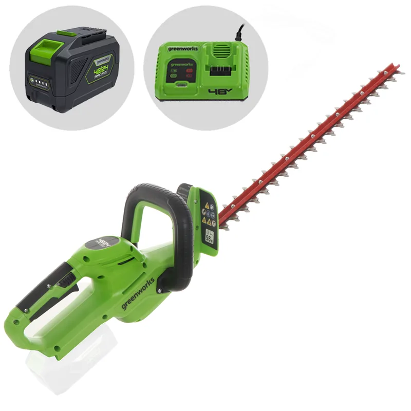 Greenworks G24HT56 - taille-haie à batterie au lithium 24 V/10 Ah - Lame de 56 cm