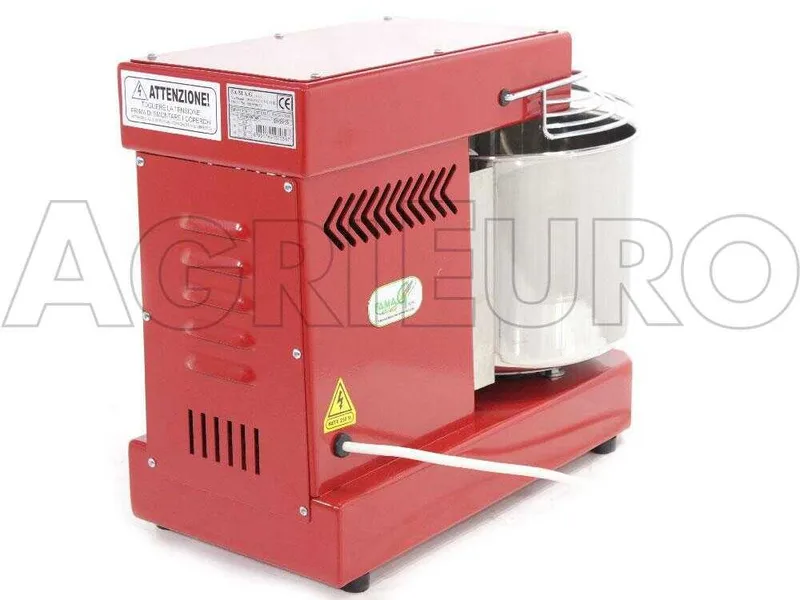 Pétrin à spirale Famag IM 8 à 10 vitesses avec moteur électrique - 8 KG - Rouge