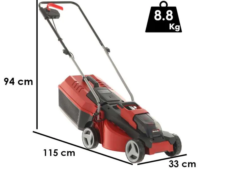 Tondeuse à gazon sur batterie Einhell ge-cm 18/30 Li pxc - machine seule - chargeur et batterie non inclus
