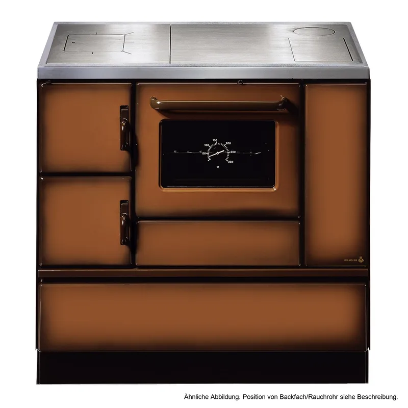 Wamsler K 138 Cuisinière à bois à droite marron avec plaque en acier