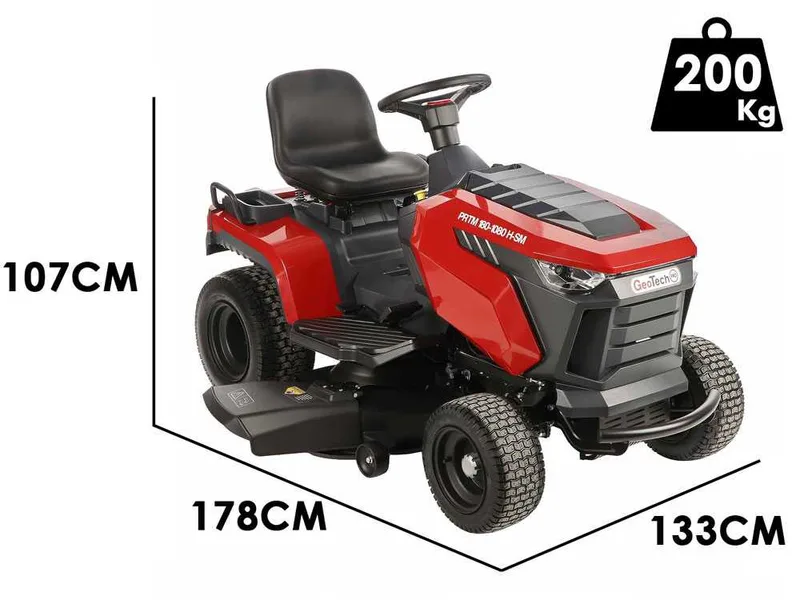 GeoTech Pro PRTM 180-1080 H-SM - Tracteur tondeuse - Boîte de vitesses hydrostatique - Éjection latérale et mulching