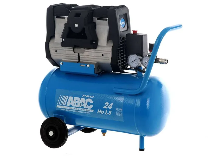 Abac pole position OS15P - Compresseur d'air électrique monophasé silencieux, sans huile - Moteur 1,5 CV - 24 litres