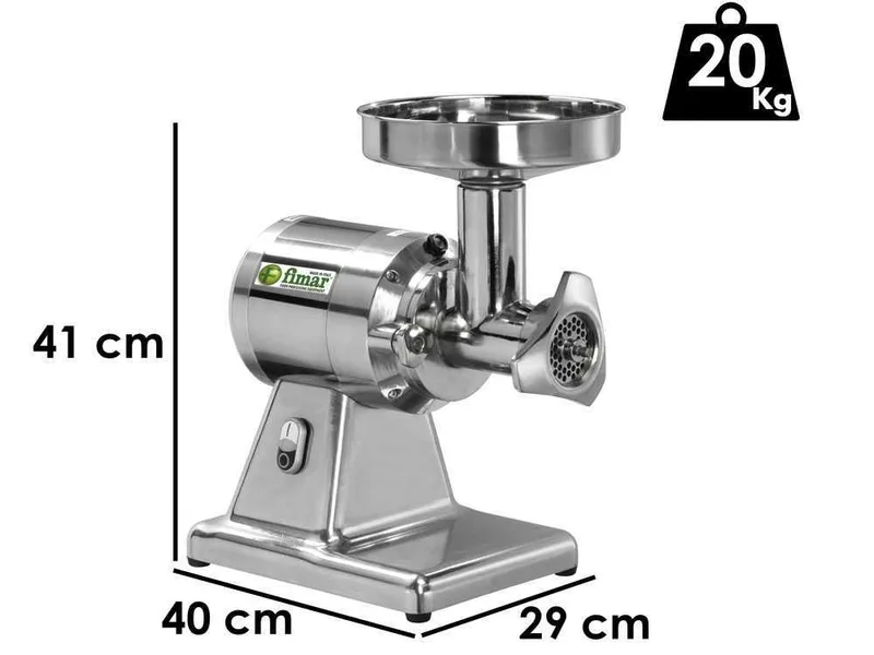 Fimar TC12TS - Hachoir à viande électrique - 230 V - 1 CV - Groupe de hachage en INOX - Sans inverseur de marche